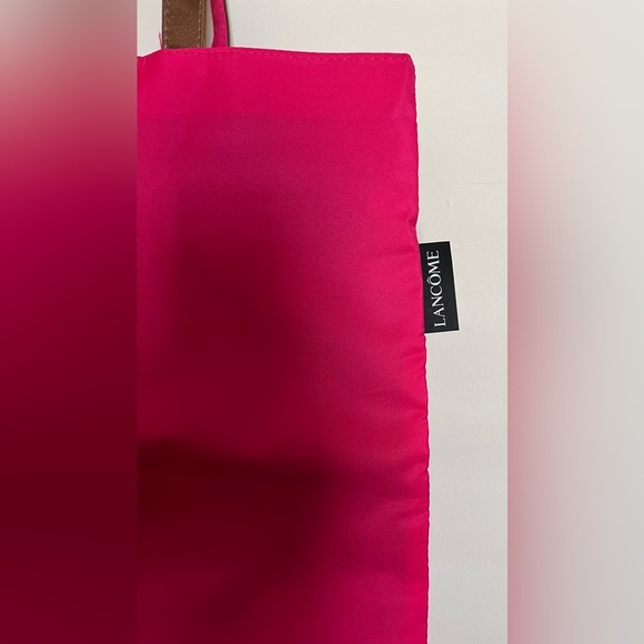 Lancôme Bright Pink Tote, Colorful Macaroon Lining, Handles, Reusable - Picture 5 of 10